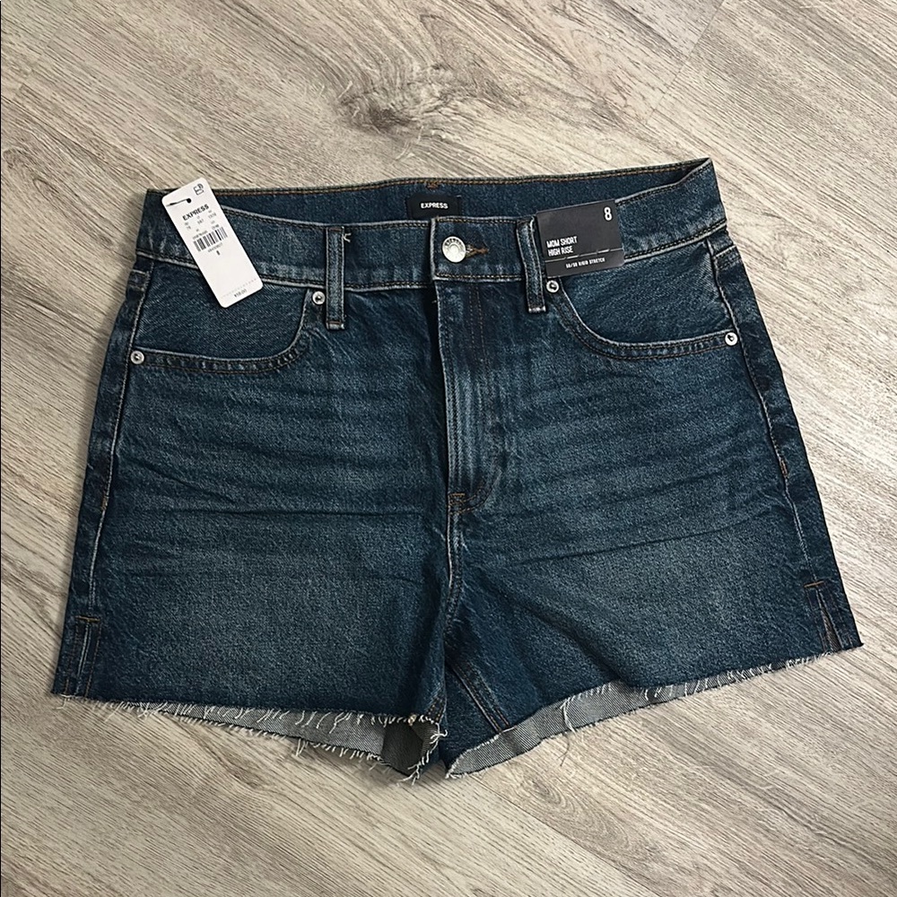 Express Women's Jean Shorts - Deep Blue